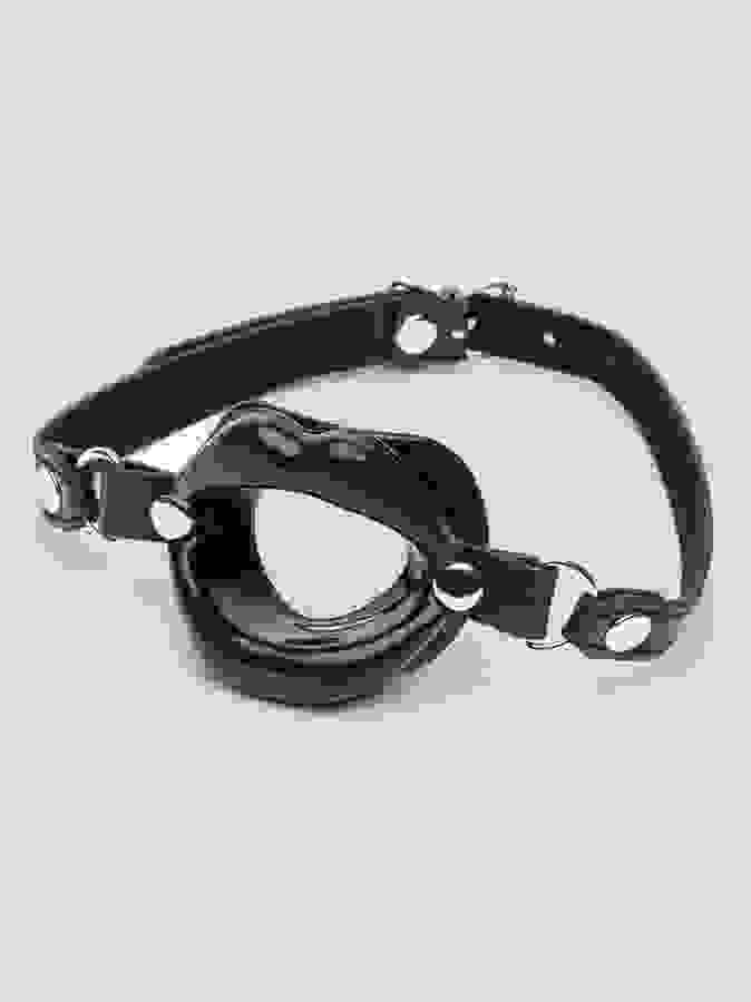 DOMINIX Deluxe Silicone Open Mouth Lip Gag 1.5-Inches Diameter, Black, hi-res